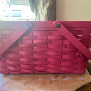 Longaberger Bright Pink Market Basket